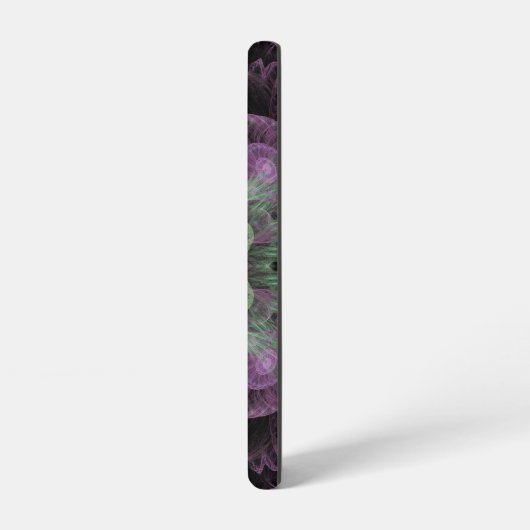 Coque Samsung Galaxy Conception Abstraite fractale violet et verte (Côté gauche)
