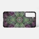 Coque Samsung Galaxy Conception Abstraite fractale violet et verte (Verso Horizontal)