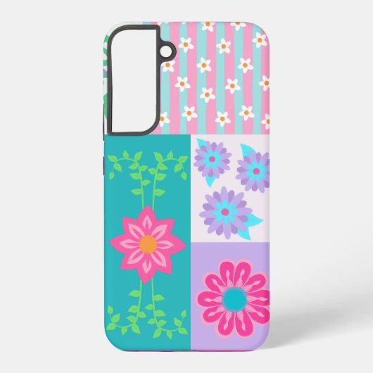 Coque Samsung Galaxy Conception de fleurs vibrantes en fleurs (Verso)
