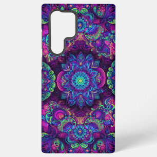 Coque Samsung Galaxy Conception de kaléidoscope à lumière noire vibrant