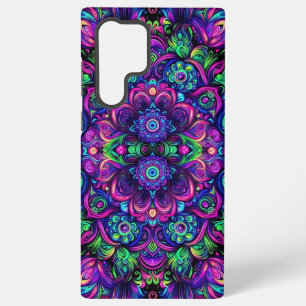 Coque Samsung Galaxy Conception de kaléidoscope à lumière noire vibrant