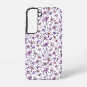Coque Samsung Galaxy Conception de motif botanique de fleur sauvage vio