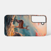 Coque Samsung Galaxy Conception de scène forestière enchantée de cerfs (Verso Horizontal)