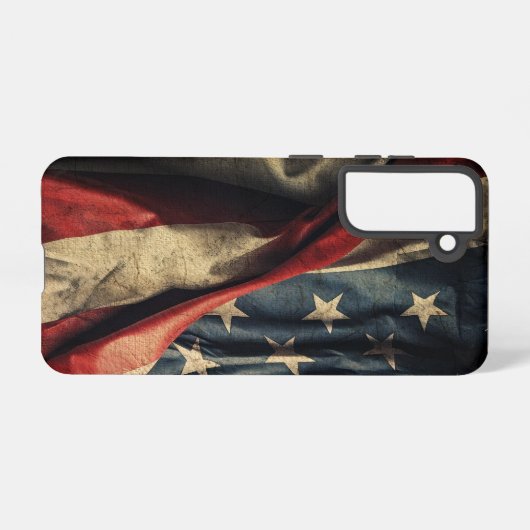Coque Samsung Galaxy Conception de tissu d'armure de drapeau américain (Verso Horizontal)