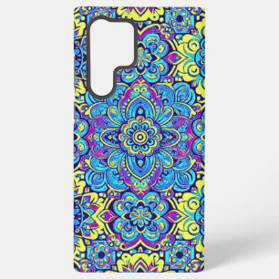 Coque Samsung Galaxy Conception inspirée du Mexique jaune bleu