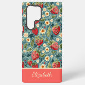 Coque Samsung Galaxy Conception mignonne de fraise avec nom personnalis (Verso)