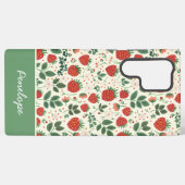 Coque Samsung Galaxy Conception mignonne de fraise avec nom personnalis (Verso Horizontal)