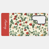 Coque Samsung Galaxy Conception mignonne de fraise avec nom personnalis (Verso Horizontal)