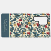 Coque Samsung Galaxy Conception mignonne de fraise avec nom personnalis (Verso Horizontal)