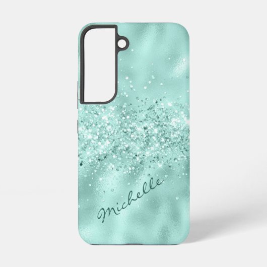 Coque Samsung Galaxy Confetti à huile bleu Glam Aqua (Verso)