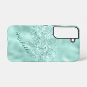 Coque Samsung Galaxy Confetti à huile bleu Glam Aqua (Verso Horizontal)