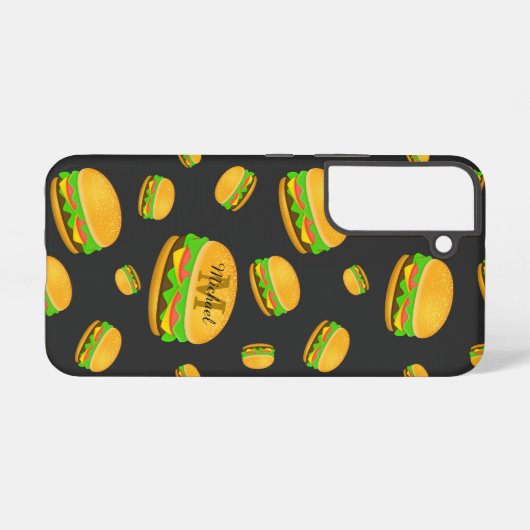 Coque Samsung Galaxy Cool et amusant yummy burger motif Monogramme (Verso Horizontal)