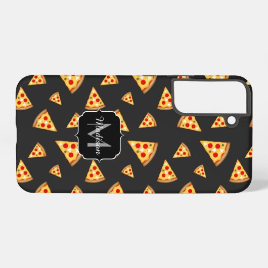 Coque Samsung Galaxy Cool et fun pizza tranches motif sur mesure Monogr (Verso Horizontal)