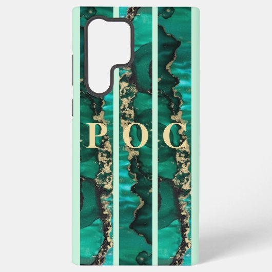Coque Samsung Galaxy Coque-Mate Abstrait Monogramme Or Vert (Verso)