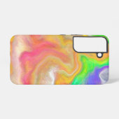 Coque Samsung Galaxy Corail, Bleu, Vert, Rose Abstrait Fluide Art (Verso Horizontal)