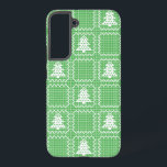 Coque Samsung Galaxy Cosy sapin de Noël affreux pull à damiers motif<br><div class="desc">Motif avec pull moche Noël et pin à damiers</div>