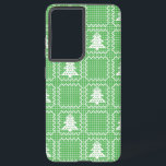 Coque Samsung Galaxy Cosy sapin de Noël affreux pull à damiers motif<br><div class="desc">Motif avec pull moche Noël et pin à damiers</div>
