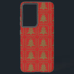 Coque Samsung Galaxy Cosy sapin de Noël affreux pull à damiers motif<br><div class="desc">Motif avec pull moche Noël et pin à damiers</div>