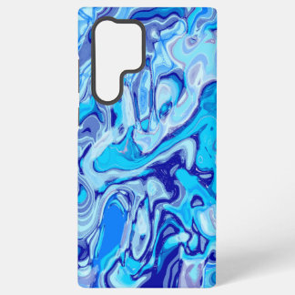 Coque Samsung Galaxy Couleur abstraite de marbre liquide bleu profond d