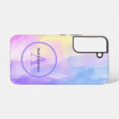 Coque Samsung Galaxy Couleur pastel chic aquarelle monogramme initial n (Verso Horizontal)