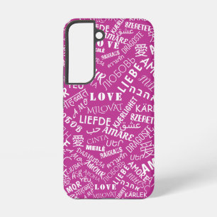 Coque Samsung Galaxy Couleur personnalisée du texte d'amour multilingue
