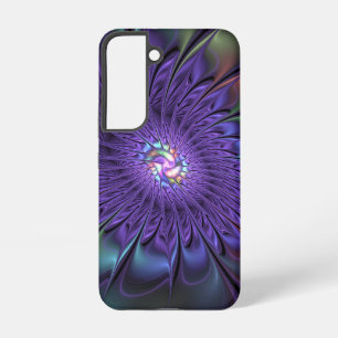 Coque Samsung Galaxy Couleur tendance moderne abstraite fleur fractale