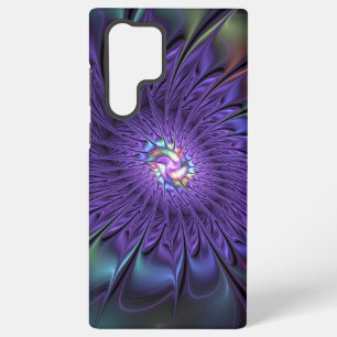 Coque Samsung Galaxy Couleur tendance moderne abstraite florale fractal