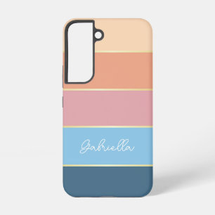 Coque Samsung Galaxy Couleurs d'été personnalisées Bandes de blocs de c