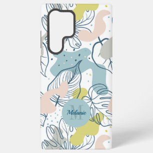 Coque Samsung Galaxy Couleurs pastel Feuilles de palmier et formes orga