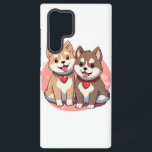 Coque Samsung Galaxy Couple de chien mignon Shiba Inu en amour<br><div class="desc">Célébrez l'amour avec cette adorable illustration d'un couple de Shiba Inu. Rendu dans un style d'aquarelle douce,  ces deux chiots sucrés s'entremêlent,  entourés de coeurs. C'est un design parfait pour la Saint-Valentin,  les anniversaires ou tout amoureux des chiens qui apprécie le charme de cette race japonaise bien aimée.</div>