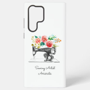 Coque Samsung Galaxy Couture Tricot Broderie Noir Blanc