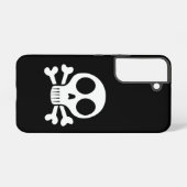 Coque Samsung Galaxy crâne effrayant sur fond noir (Verso Horizontal)