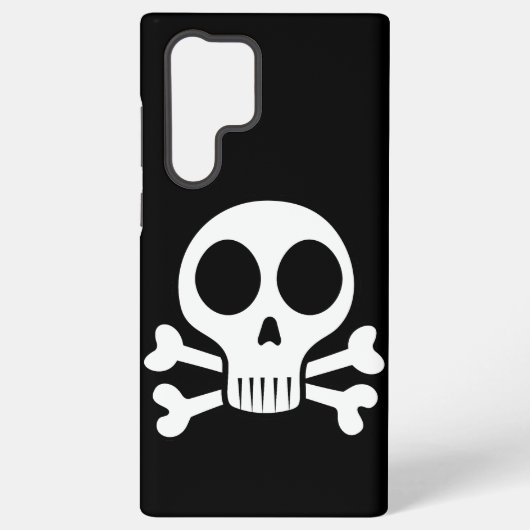 Coque Samsung Galaxy crâne effrayant sur fond noir (Verso)