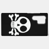 Coque Samsung Galaxy crâne effrayant sur fond noir (Verso Horizontal)