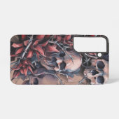 Coque Samsung Galaxy Crâne gothique et fleur rouge épine (Verso Horizontal)
