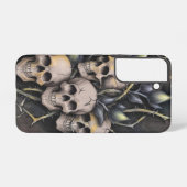 Coque Samsung Galaxy Crâne gothique et fleurs d'épines (Verso Horizontal)