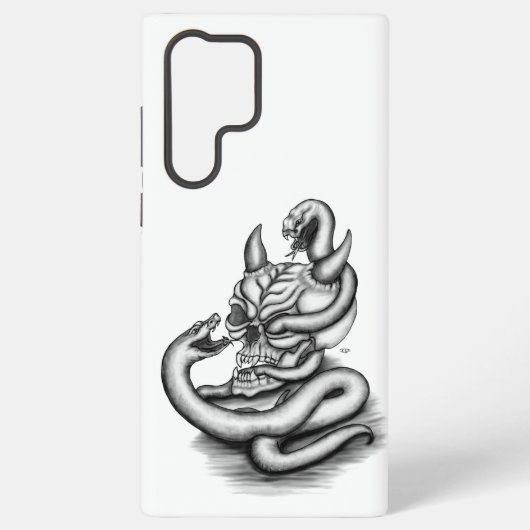 Coque Samsung Galaxy Crâne - Tête diabolique avec serpent (Verso)