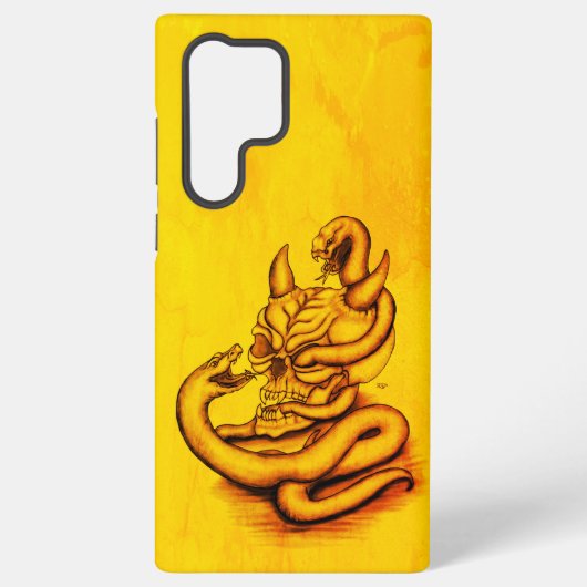 Coque Samsung Galaxy Crâne - Tête diabolique avec serpent (Verso)