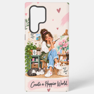 Coque Samsung Galaxy Créez un Artiste Monde Plus Heureux Samsung Galaxy