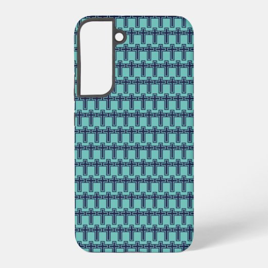 Coque Samsung Galaxy Croix chrétienne bleue différentes variantes (Verso)