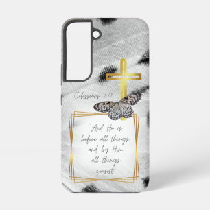 Coque Samsung Galaxy Croix dorée noire grise blanche de foi tendance