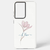 Coque Samsung Galaxy Croquis floral aquarelle personnalisée (Verso)