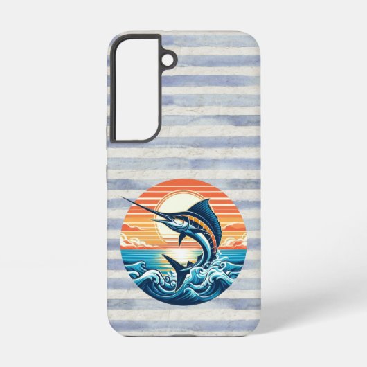 Coque Samsung Galaxy Custom Coastal/nautical/beach marlin sunset (Verso)