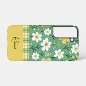 Coque Samsung Galaxy Custom Cute Green & Yellow Country Floral (Verso Horizontal)