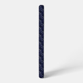 Coque Samsung Galaxy Custom Initial Large Modern Blue Lattice Rubber (Côté gauche)