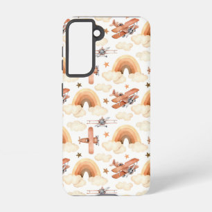 Coque Samsung Galaxy Cute aquarelle Rainbow Motif d'avion