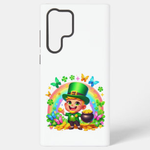 Coque Samsung Galaxy Cute arc-en-ciel Leprechaun avec or