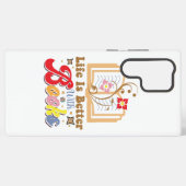 Coque Samsung Galaxy Cute Book Lover "Life Is Better With Books" Quote (Verso Horizontal)