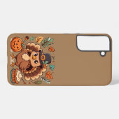 Coque Samsung Galaxy Cute caricature Thanksgiving dinde et citrouille (Verso Horizontal)