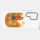 Coque Samsung Galaxy Cute Dog Mom Walking Pup in Cozy Forest (Verso Horizontal)
